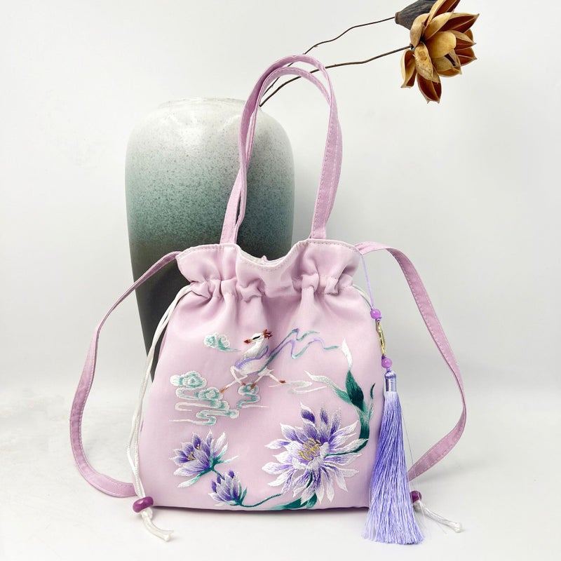 Chinese-Style Suzhou Embroidery Bag, Traditional Chinese Style Handbag, Hanfu Matching Handbag, Tiktok Ancient Style Crossbody Bag, Casual Versatile Artistic Small Bag - Image 1