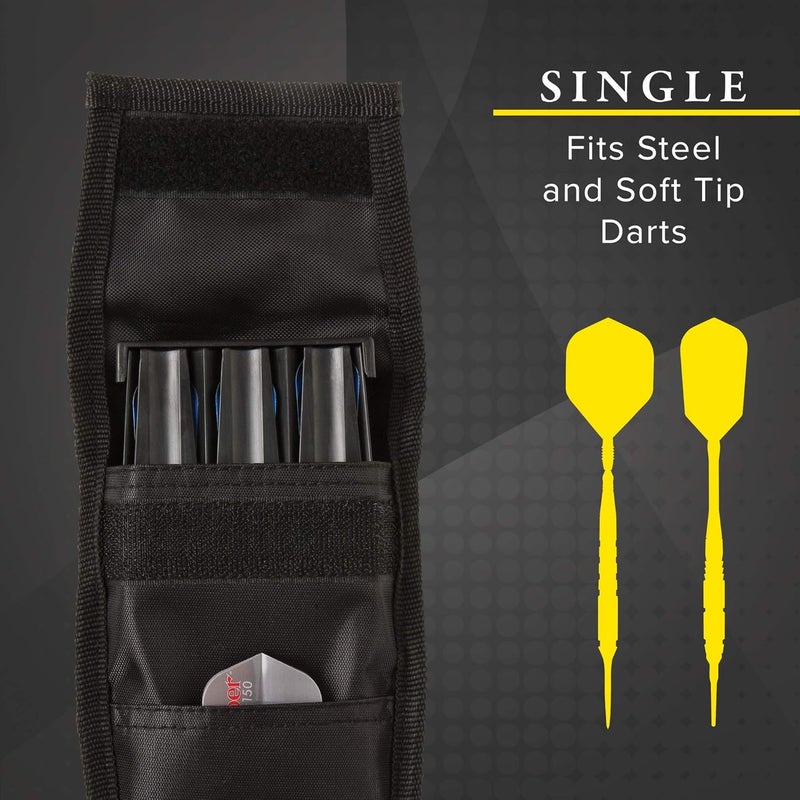 CASEMASTER Single Black Dart Case with Solid Plastic Insert and Flexible, Tough Nylon Covering, Holds 3 Steel Tip and Soft Tip Darts, Hard Shell Keeps Flights in Perfect Shape - Image 4