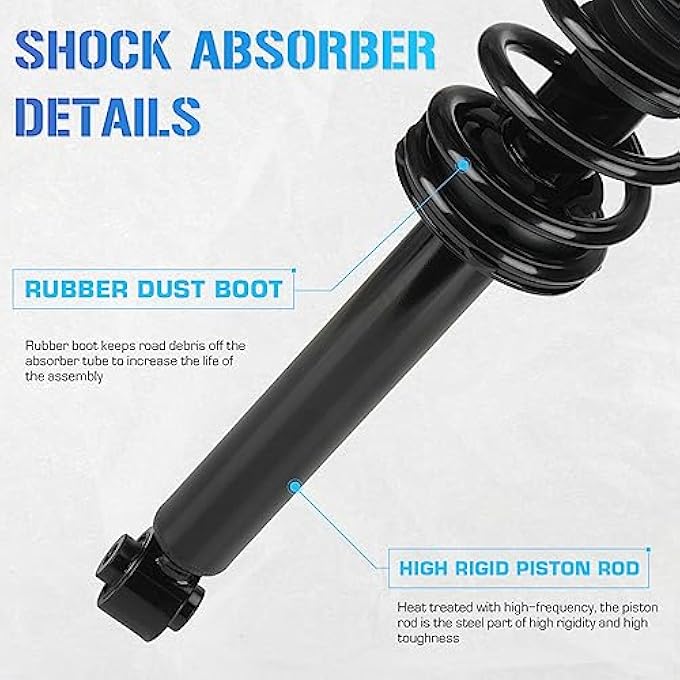 ILONPA دعامات جانبية خلفية يسار يمين مع نوابض لولبية وممتص صدمات لسيارة هوندا أكورد 2003-2007، 2004-2008، أكورا Tl 171372-836313، مجموعة من قطعتين - Image 5