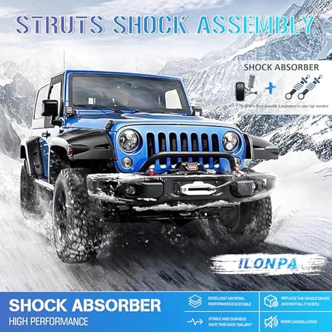 ILONPA دعامات جانبية خلفية يسار يمين مع نوابض لولبية وممتص صدمات لسيارة هوندا أكورد 2003-2007، 2004-2008، أكورا Tl 171372-836313، مجموعة من قطعتين - Image 3