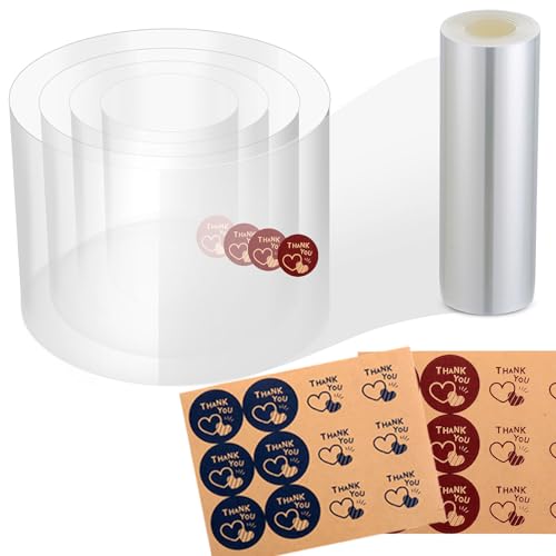 DATANYA Cake Collar 4 Inch x 394inch Clear Cake Acetate Roll, Transparent Mousse Cake Collars Acetate Sheets for Baking, Surrounding Edge Decorating + Bonus with Delicate Stickers - Image 1