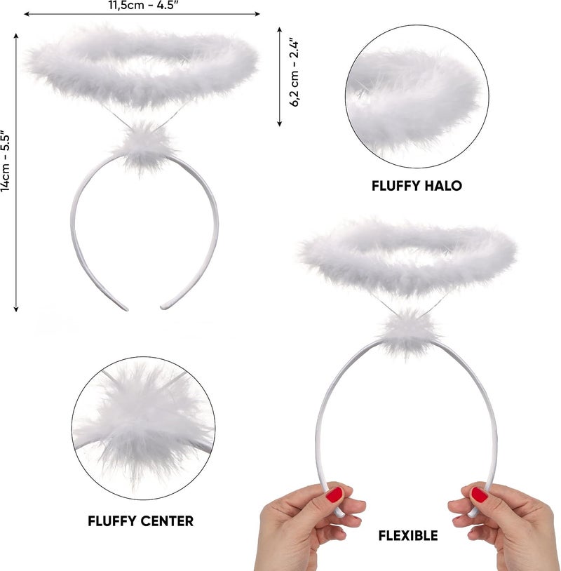 Cheerin أغطية الرأس “ Angel Halo and Devil Horns” – بيضاء وحمراء – إكسسوارات للزي - Image 2