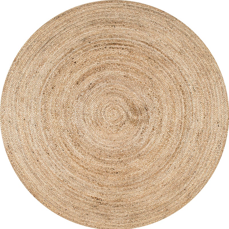 nuLOOM 3 Round Rigo Jute Hand Woven Area Rug, Natural, Solid Farmhouse Design, Natural Fiber, For Bedroom, Living Room, Dining Room, Hallway, Office, Kitchen, Entryway - Image 2