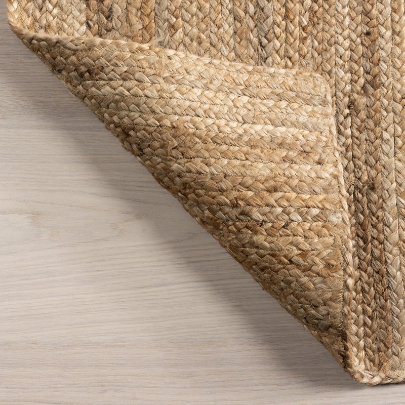 nuLOOM 3 Round Rigo Jute Hand Woven Area Rug, Natural, Solid Farmhouse Design, Natural Fiber, For Bedroom, Living Room, Dining Room, Hallway, Office, Kitchen, Entryway - Image 5