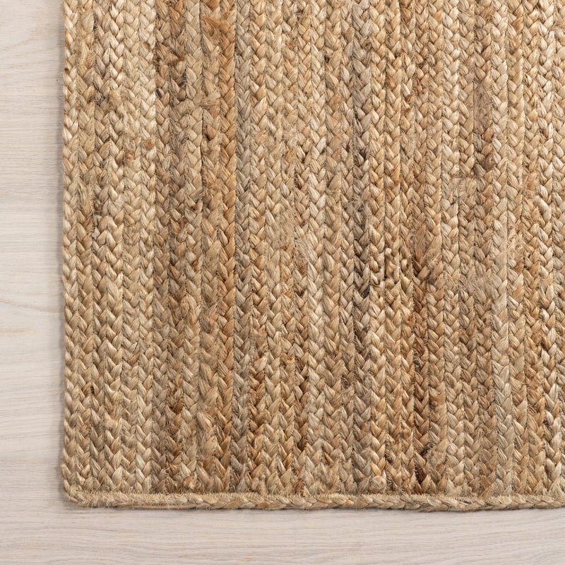 nuLOOM 3 Round Rigo Jute Hand Woven Area Rug, Natural, Solid Farmhouse Design, Natural Fiber, For Bedroom, Living Room, Dining Room, Hallway, Office, Kitchen, Entryway - Image 4