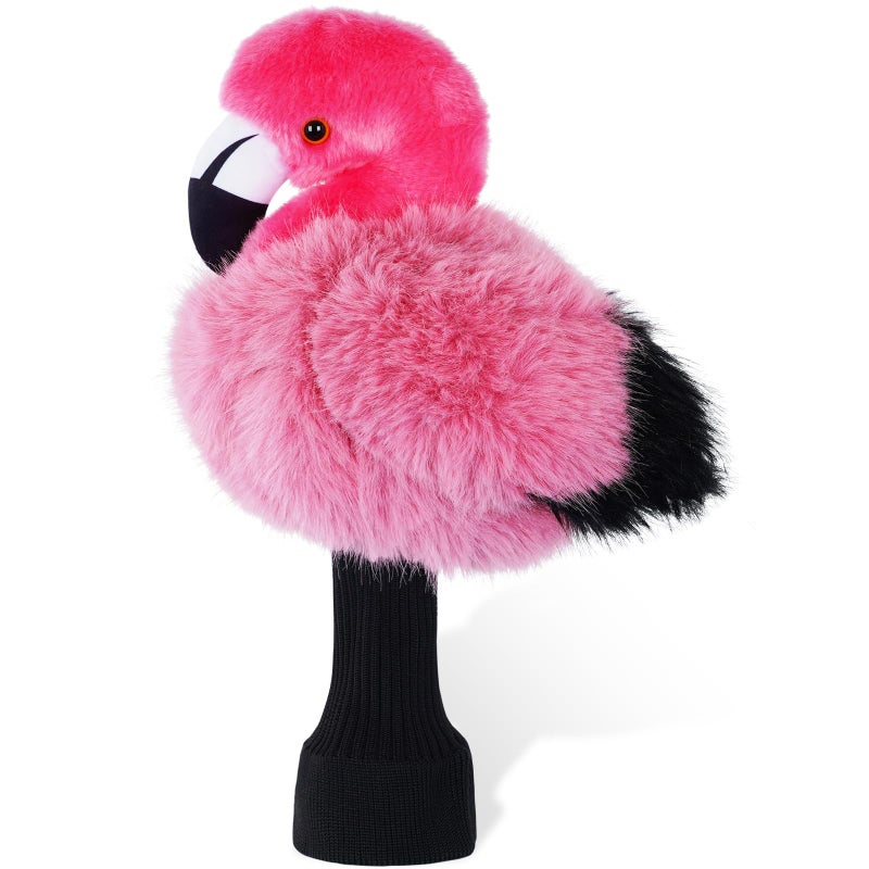mytag Funny Golf Club Head Covers, Flamingo Animal Plush Driver Headcover, Golf Headcover Fits Standard 460cc Driver Head - Image 1