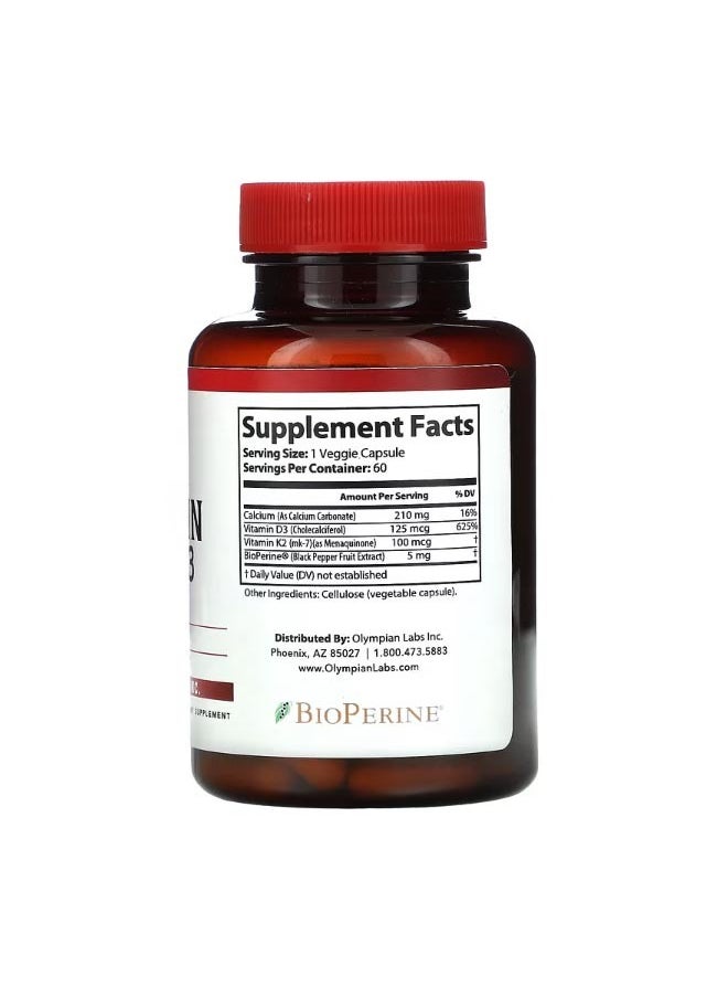 Olympian Labs Vitamin K2  D3 60 Capsules  - Image 2
