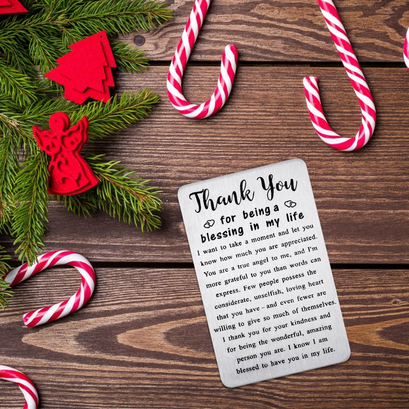PLwelth Engraved Wallet Card Appreciate Cards for Women Birthday Gifts for Men Boyfriend Girlfriends Thank You Card for Teacher Mom Father Friends Students Christmas Anniversary Valentines Day Gifts - Image 2