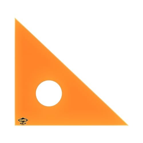 ALVIN Fluorescent Professional Acrylic Triangle 45/90 Degree Model 131F-10 Multipurpose Tool for Drafting Design and Architecture Great for Machining and Woodworking - 10" Inch - Image 1