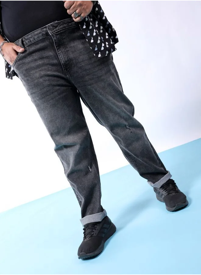 هاردسودا Men Plus Size Slim Fit Solid Mid-Rise Stretchable Jeans