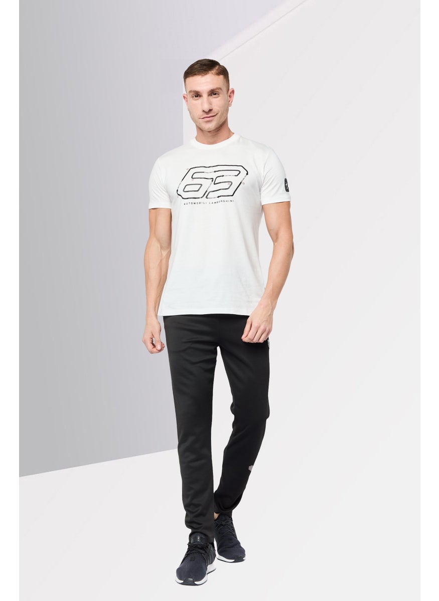 LAMBORGHINI - Men Regular Fit Brand Logo Sweatpants, Black - Image 1