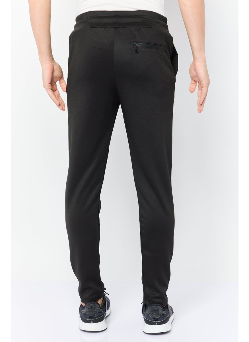 LAMBORGHINI - Men Regular Fit Brand Logo Sweatpants, Black - Image 1