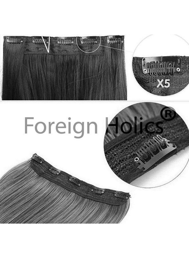 Foreign Holics Imported Straight Hair Extension 5 Clips For Women And Girls 24 Inch Feel like Real Hairs Natural Black - Image 3
