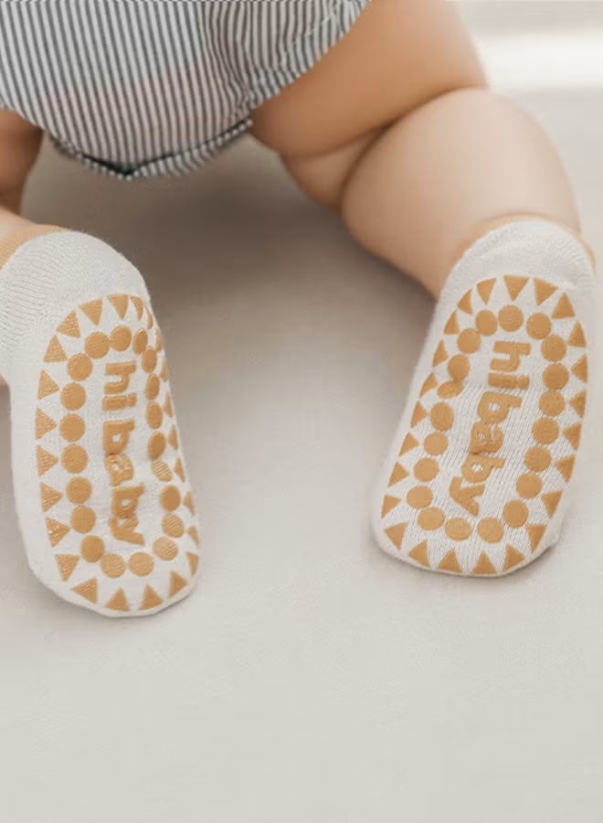 3 أزواج من جوارب الأطفال المضادة للانزلاق، جوارب مضادة للانزلاق للأطفال حديثي الولادة مع مقابض، جوارب مضادة للانزلاق للأرضيات والكاحل للجنسين من عمر 1 إلى 3 سنوات - Image 3