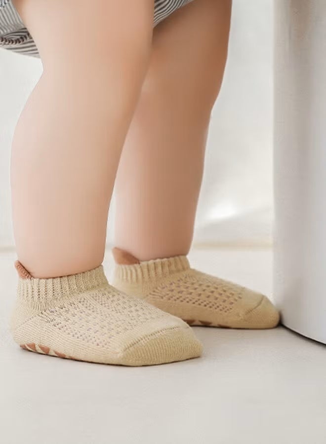 3 أزواج من جوارب الأطفال المضادة للانزلاق، جوارب مضادة للانزلاق للأطفال حديثي الولادة مع مقابض، جوارب مضادة للانزلاق للأرضيات والكاحل للجنسين من عمر 1 إلى 3 سنوات - Image 2