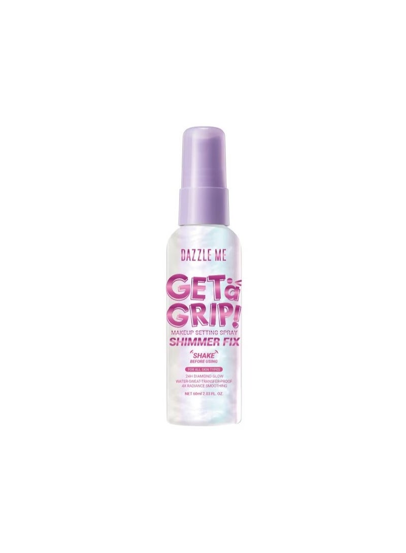 Dazzle Me Get a Grip! Shimmer Fix Makeup Setting Spray 60ml | Long Lasting Makeup Fixer Mist for Radiant Glow Finish - Image 1