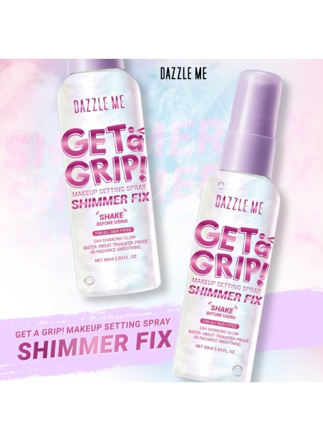 Dazzle Me Get a Grip! Shimmer Fix Makeup Setting Spray 60ml | Long Lasting Makeup Fixer Mist for Radiant Glow Finish - Image 2
