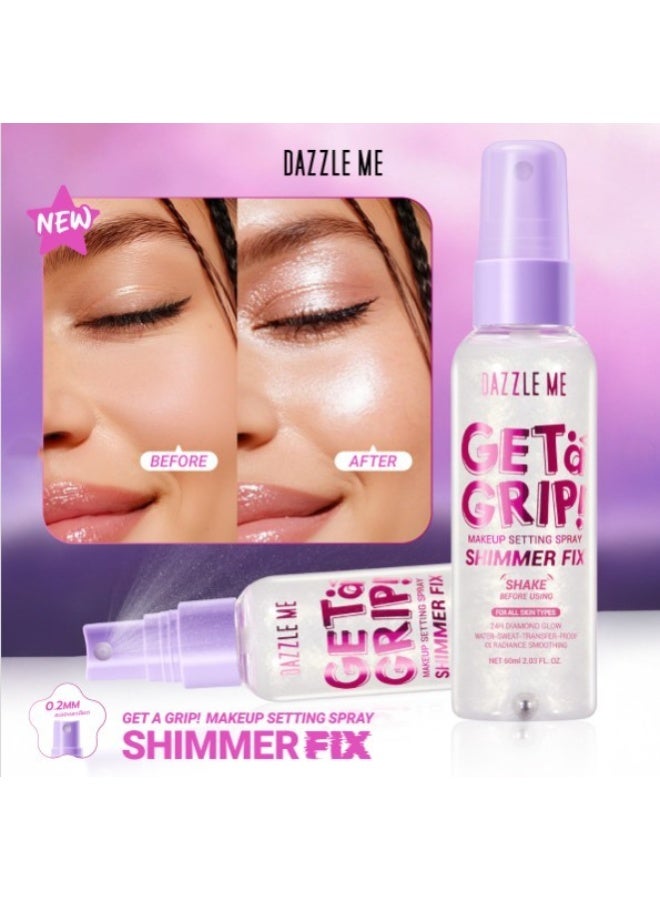 Dazzle Me Get a Grip! Shimmer Fix Makeup Setting Spray 60ml | Long Lasting Makeup Fixer Mist for Radiant Glow Finish - Image 3