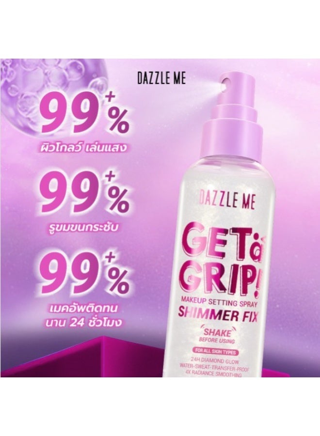 Dazzle Me Get a Grip! Shimmer Fix Makeup Setting Spray 60ml | Long Lasting Makeup Fixer Mist for Radiant Glow Finish - Image 4