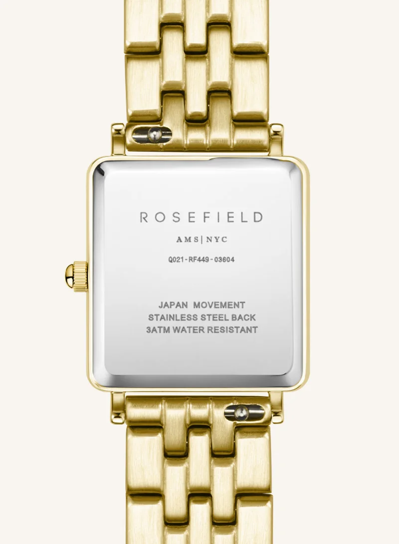 RoseField Rosefield Boxy XS White Sunray Steel Gold Women Watch - QMWSG-Q021