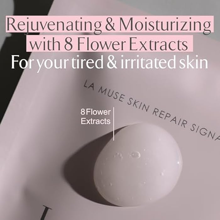 LA MUSE Biocellulose Signature Face Mask(5ea) | Deep Hydrating, Tightening & Firming Care for Skin Repair | Rejuvenating & Moisturizing | Cooling & Soothing Sensitive Skin | Face Mask Korean Skin Care - Image 4