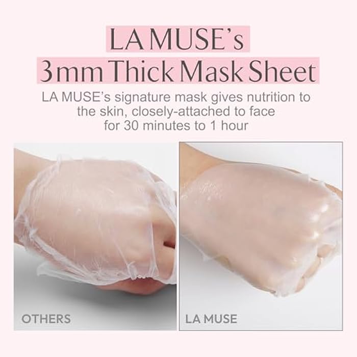 LA MUSE Biocellulose Signature Face Mask(5ea) | Deep Hydrating, Tightening & Firming Care for Skin Repair | Rejuvenating & Moisturizing | Cooling & Soothing Sensitive Skin | Face Mask Korean Skin Care - Image 3