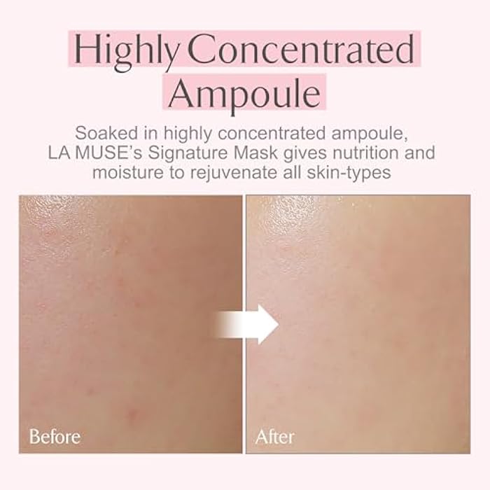 LA MUSE Biocellulose Signature Face Mask(5ea) | Deep Hydrating, Tightening & Firming Care for Skin Repair | Rejuvenating & Moisturizing | Cooling & Soothing Sensitive Skin | Face Mask Korean Skin Care - Image 5