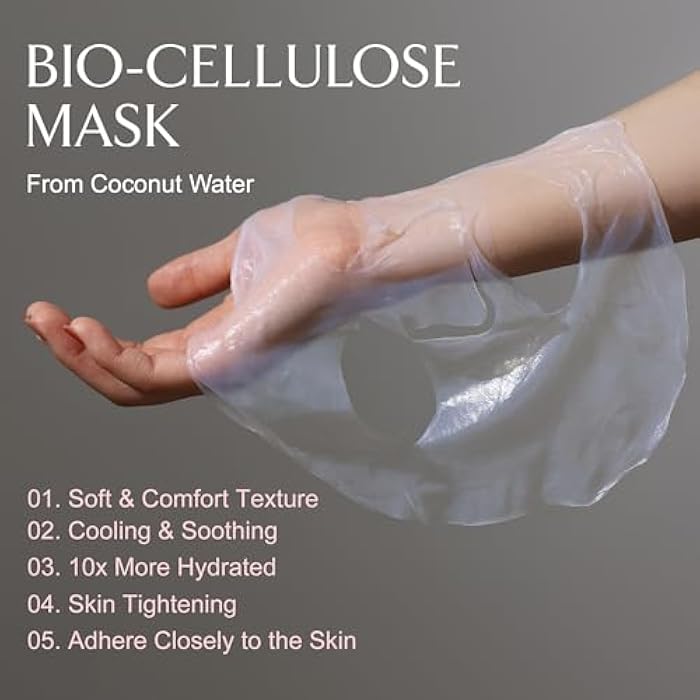 LA MUSE Biocellulose Signature Face Mask(5ea) | Deep Hydrating, Tightening & Firming Care for Skin Repair | Rejuvenating & Moisturizing | Cooling & Soothing Sensitive Skin | Face Mask Korean Skin Care - Image 2