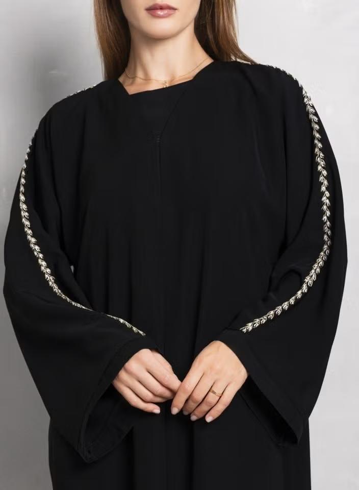 Nikias Abaya Folded Pannel Fabric Abaya With Inner Set - Image 2