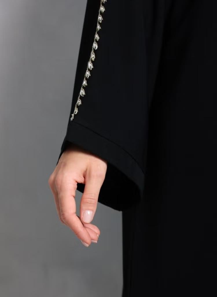 Nikias Abaya Folded Pannel Fabric Abaya With Inner Set - Image 3