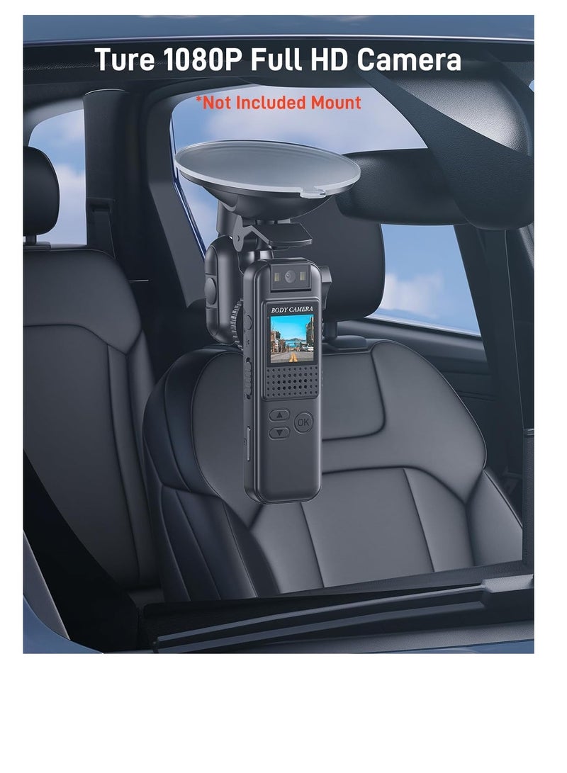 K1 64G Mini Body Camera, 1080P HD Body Worn Cam Wearable with Rotatable Lens, 180¡ Body Mounted Camera with LED, Body Cam Video Recording for Riding, Pet, Office, Outdoor. - Image 4