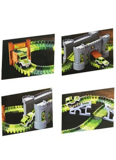 UKR Dinosaur Race Track Set – 156-Piece Rail Car Bump Door Fortress, Prehistoric Dino World Toy for Boys Ages 3-10, Fun Interactive Playset  - Image 3