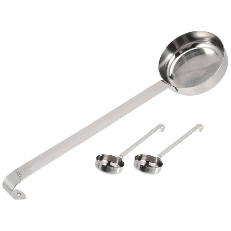 3Pcs Stainless Steel Pizza Sauce Spoons Long Handle Kitchen Measuring Ladles - Image 2