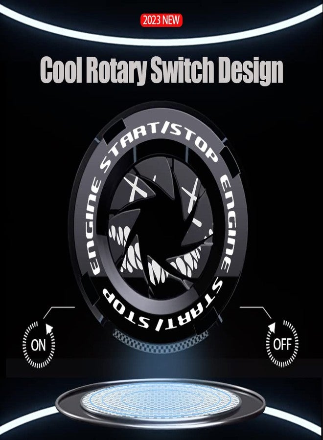 Tybasthe Rotary Start Button Cover, Smile Demon Car Accessories, Engine Start Button Cover, Car Stickers Interior Decoration, Ignition Key Switch Cover - Image 3