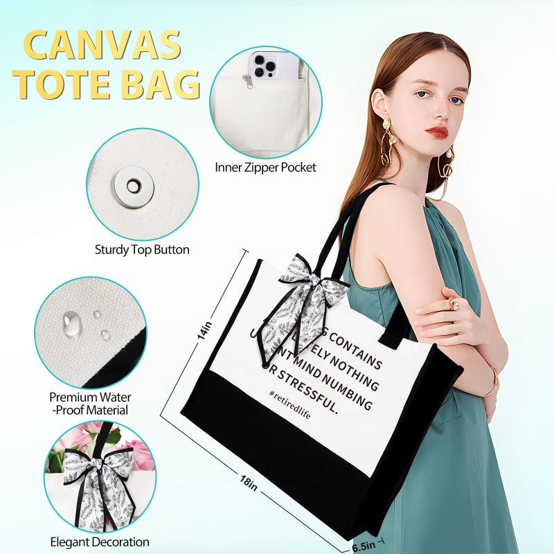 Suhctuptx Retirement Gift for Woman  2024 Happy Retirement Gifts  Funny Retired Gifts for Women for Retirees Teachers Coworker Nurses Mom Grandma Best Cool Retirement Gifts Ideas with Tote Bag - Image 3