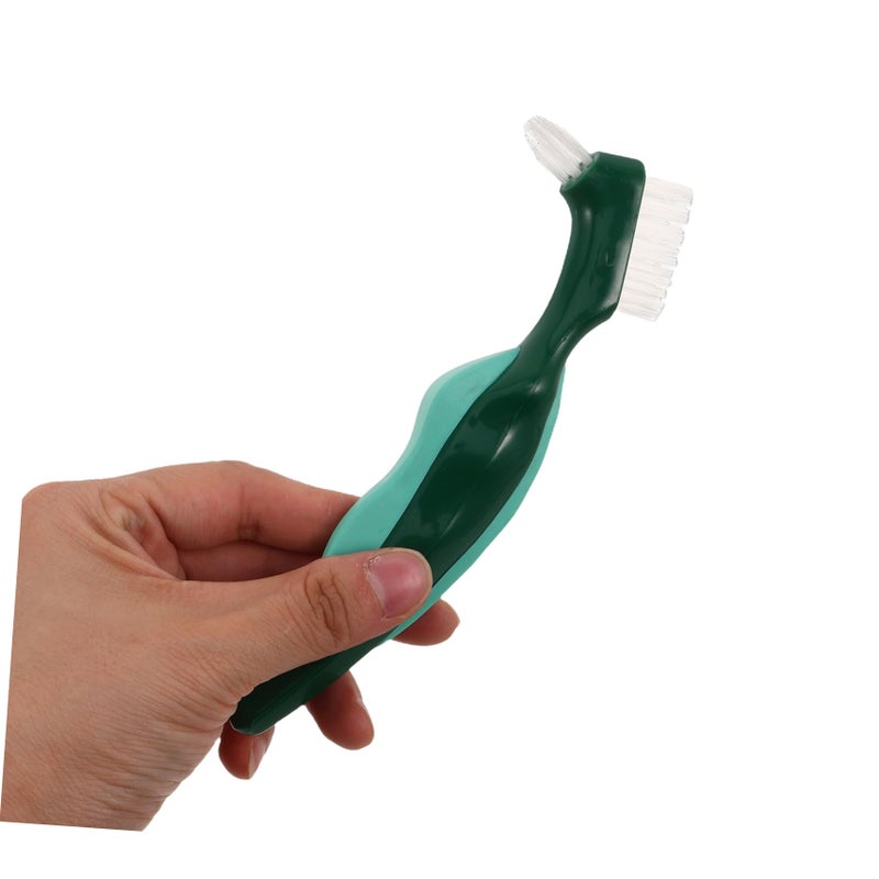 2Pcs Dual Head Hard Bristle Cleaning Brush for False Teeth Denture Care and Travel - Image 5