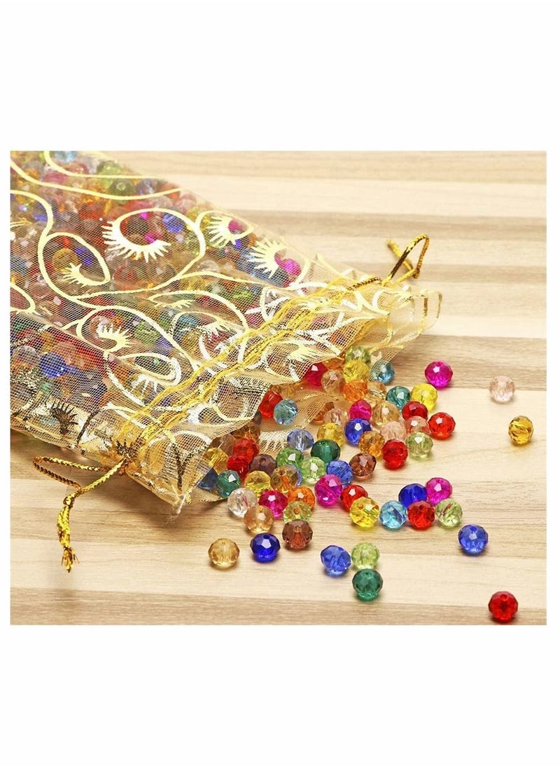 KASTWAVE - Organza Bag, Drawstring Pocket, 100 PCS Wedding Favors Small Gift Bags, Gold Organza Bags for Party Favor Bags Business Candy Bags Mesh Bag Packaging Bag (Gold, 3.9 Inch x 4.7 Inch) - Image 1