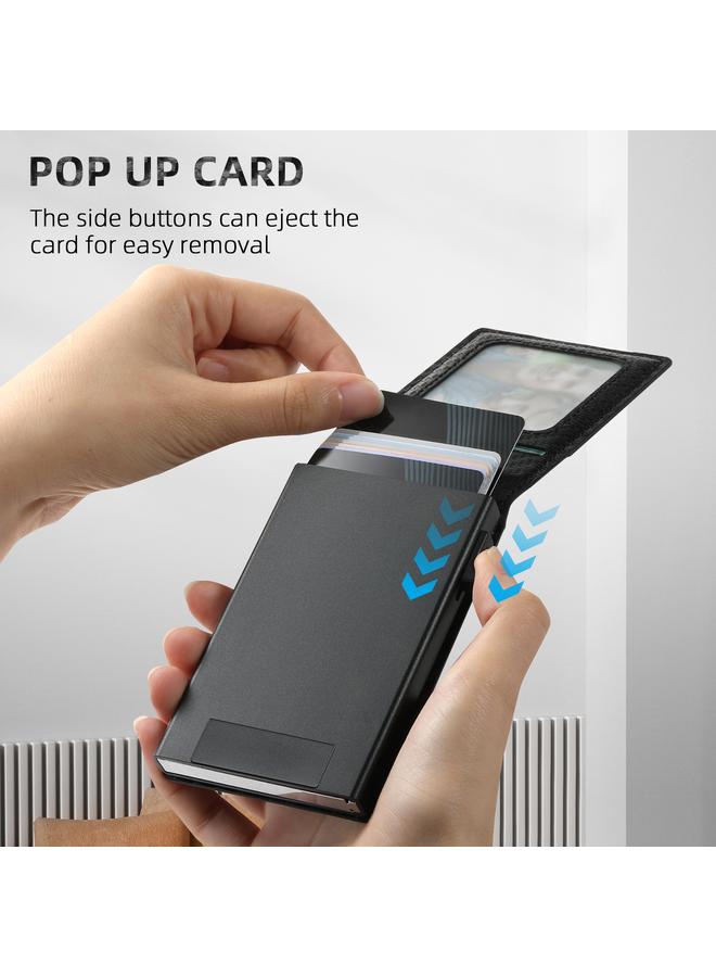 Suteni Case For iPhone 16 Plus H19 Carbon Fiber Grain 2-in-1 MagSafe Removable Card Box Back Phone Case - Image 4