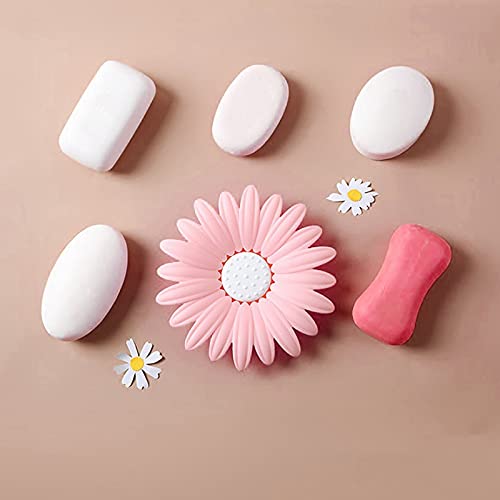 NGEL Flower Shape Portable Soap Dish Holder, Soap Case with Liquid Drain Plate, Soap Cases for Bathroom and Kitchen(Multicolor)-Pack of 1 - Image 5