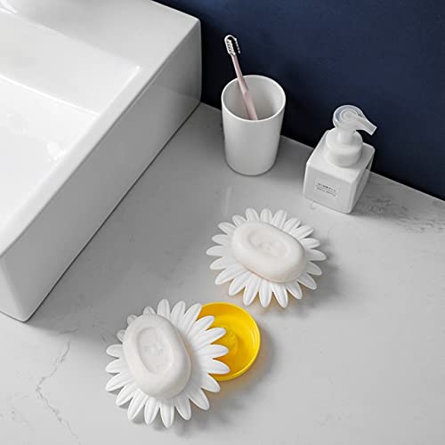 NGEL Flower Shape Portable Soap Dish Holder, Soap Case with Liquid Drain Plate, Soap Cases for Bathroom and Kitchen(Multicolor)-Pack of 1 - Image 3