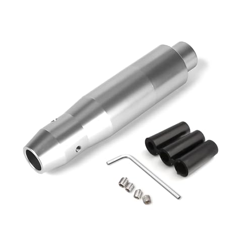 ZNDAW Automatic Shift Knob with Push Button 57 Weighted Shifter Lever Handle Car Gear Head with Adapters Aluminum Alloy Gear Shifting Lever for Most Auto Transmission Vehicle Silver - Image 1