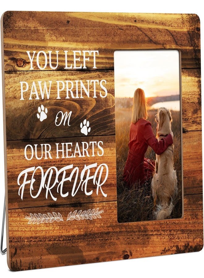 HODODAN Dog Memorial Picture Frame Gifts, Pet Loss Sympathy Gift Wooden Picture Frames, 4x6 inch Photo - Image 1