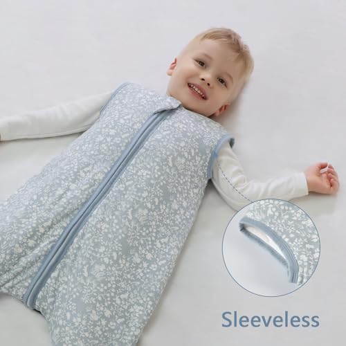 Mosebears Cotton Toddler Sleep Sack with Feet 2.5 TOG Ultra Soft Toddler Sleeping Sack Baby Sleep Bag Walker Wearable Blanket with Legs 2-Way Zipper Lightweight(3-4T Years) - Image 4