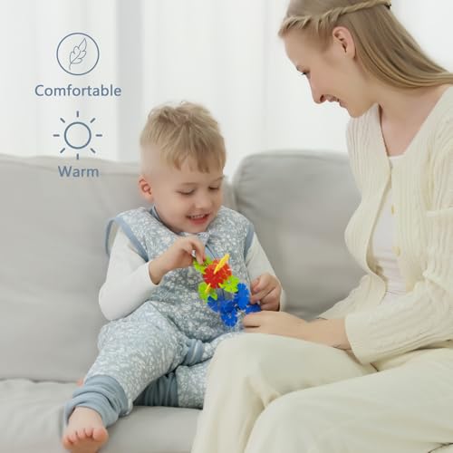 Mosebears Cotton Toddler Sleep Sack with Feet 2.5 TOG Ultra Soft Toddler Sleeping Sack Baby Sleep Bag Walker Wearable Blanket with Legs 2-Way Zipper Lightweight(3-4T Years) - Image 2