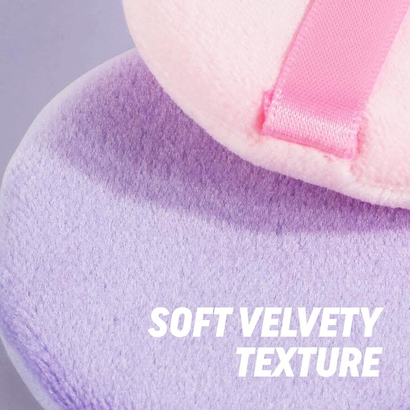 Gleva 5Pcs Washable Makeup Powder Puff, Soft Face Makeup Sponge, Loose powder Foundation Blending Sponges Set, Beauty Blender, Round Shape Reusable Cosmetic Powder Puff Wet & Dry Tool (Multicolor) - Image 3