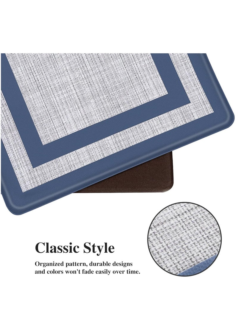 2 PCS Kitchen Mat, Non-Skid Waterproof Rugs Ergonomic Comfort Standing Mat for Kitchen, Floor, Office, Sink, Laundry (Blue 45*75+45*120CM)  - Image 4