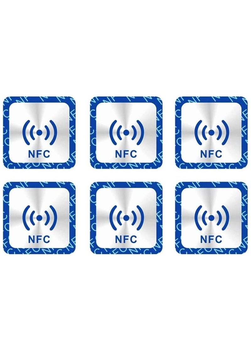Rubik NFC 215 Tags NTAG215 Anti-Metal Ntag 215 Self-adhesive Stickers, Compatible with TagMo and Amiibo, 504 Bytes Memory Fully Programmable RFID Key Token, Support 13.56mhz RFID IC (6 Pcs) - Image 1