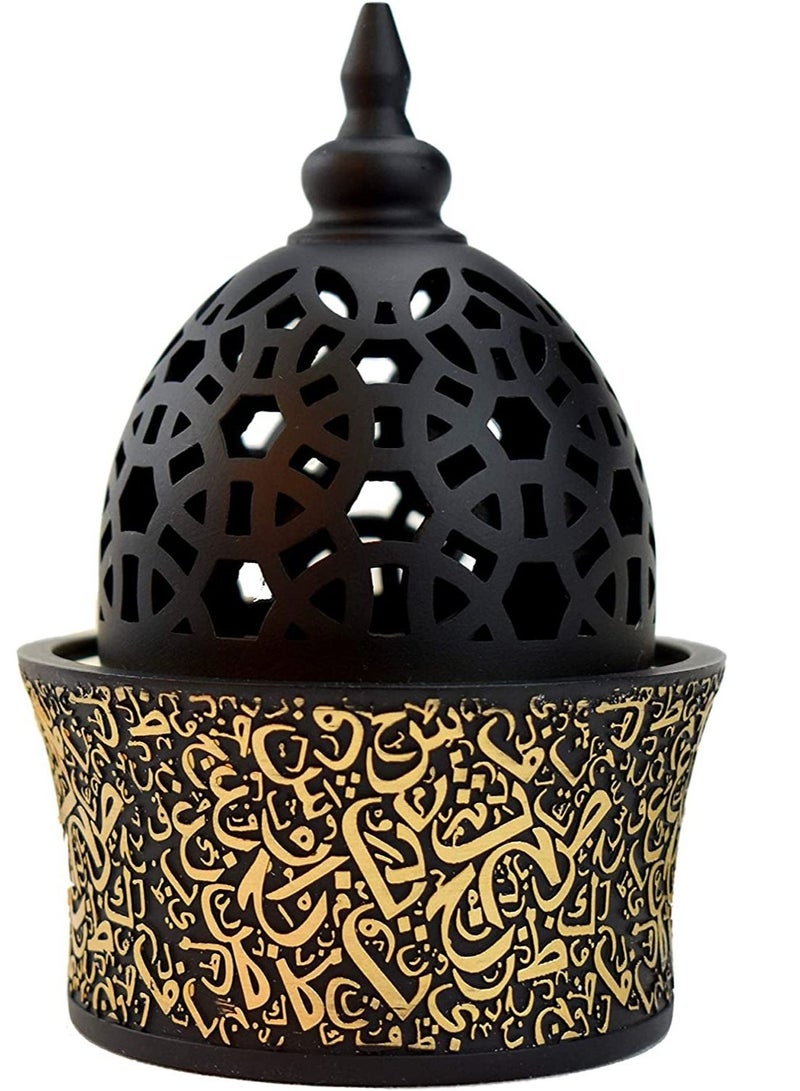 Expo Madkhan Bakhoor with Incense Burner Metal Tray Inside 8in Tall  Black - Image 1