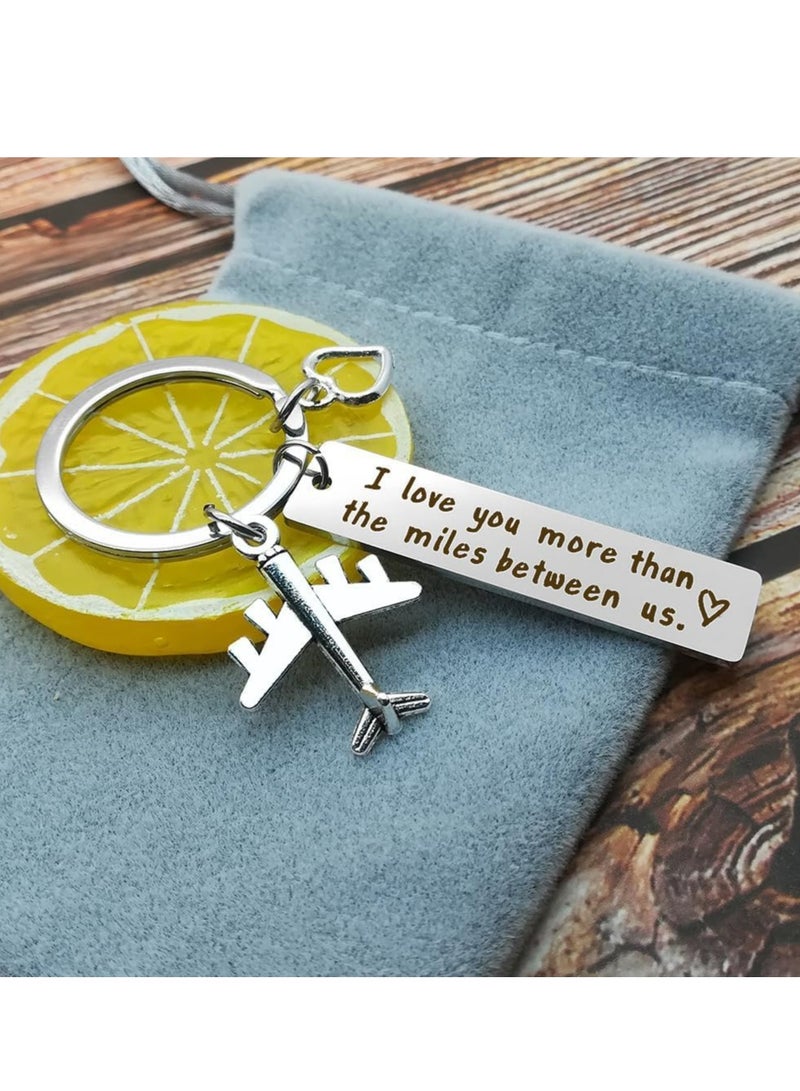 Loquat Long Distance Relationship Keychain: I Love You More Than The Miles for Couples, Ideal Gift for Boyfriend/Girlfriend - Image 3