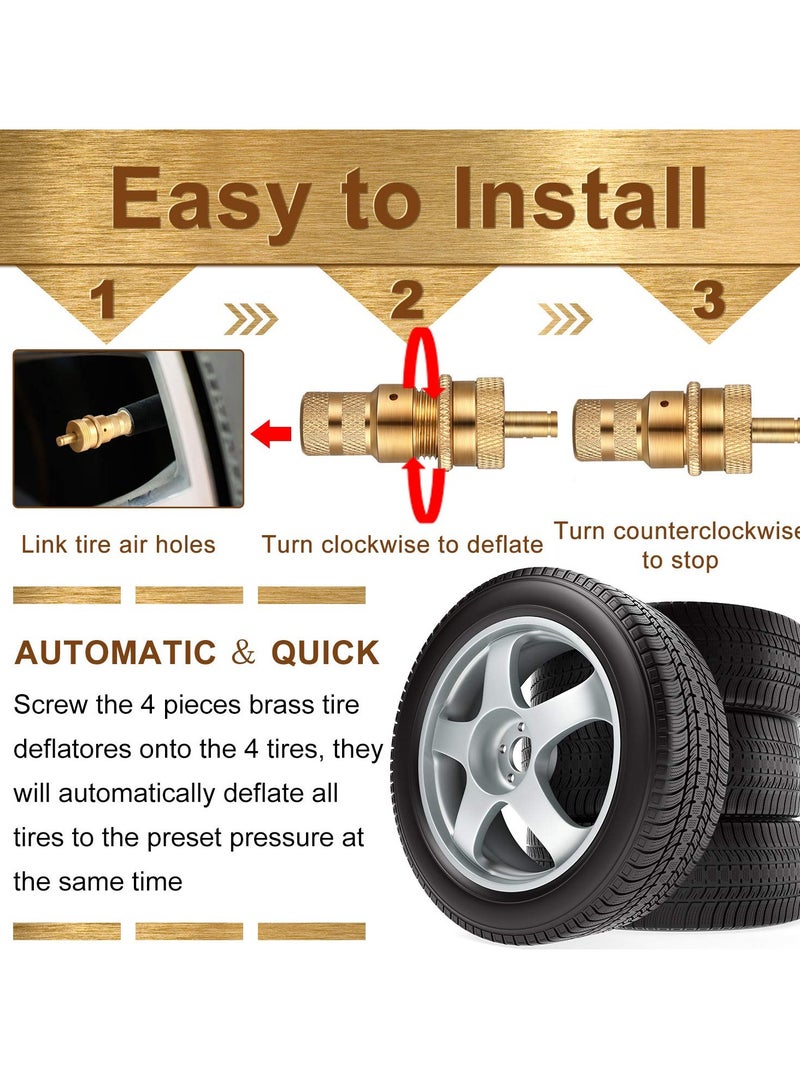 Zikra 6-30 PSI Automatic Tire Deflator Kit, Air Down Tire Deflators Offroad Accessories for Jeep, Car, Truck, Motorcycle, and ATV Tires(5 Pack) - Image 3